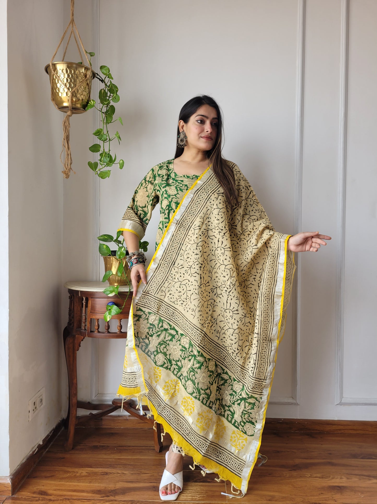 Bagru block Printed linen suit set