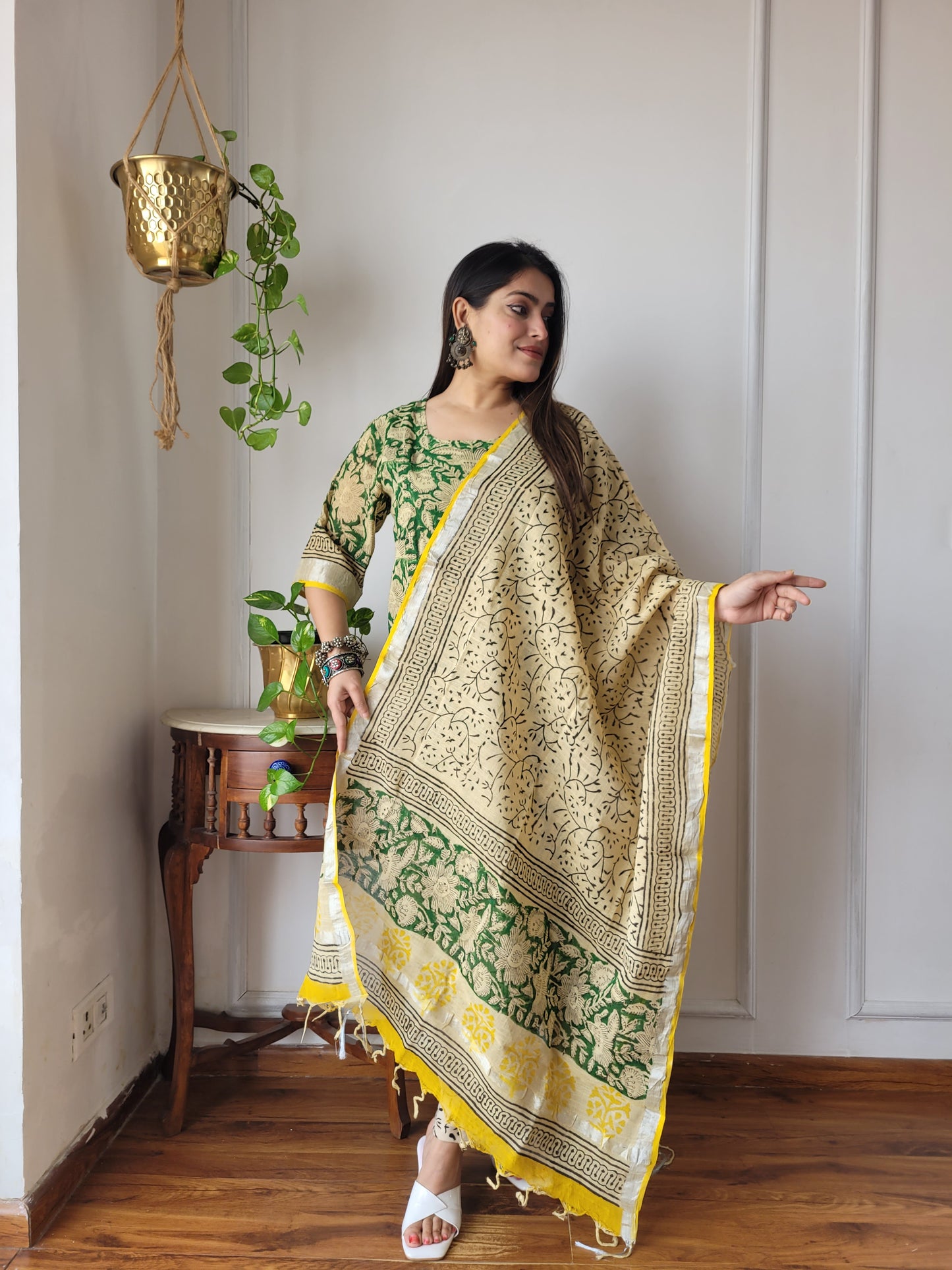 Bagru block Printed linen suit set