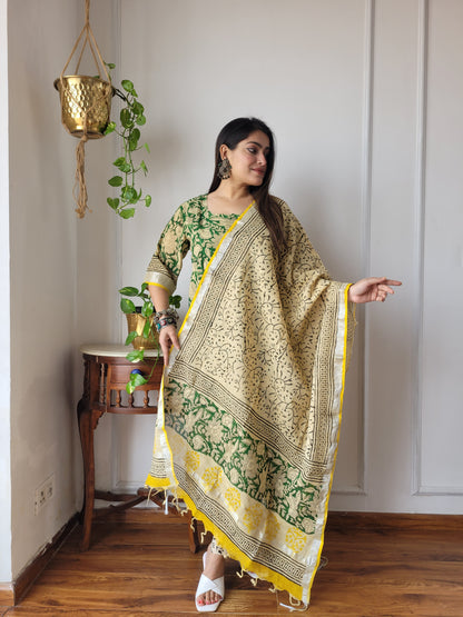 Bagru block Printed linen suit set