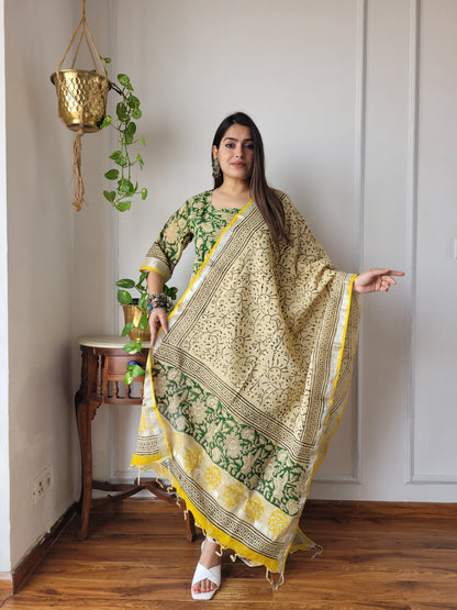 Bagru block Printed linen suit set