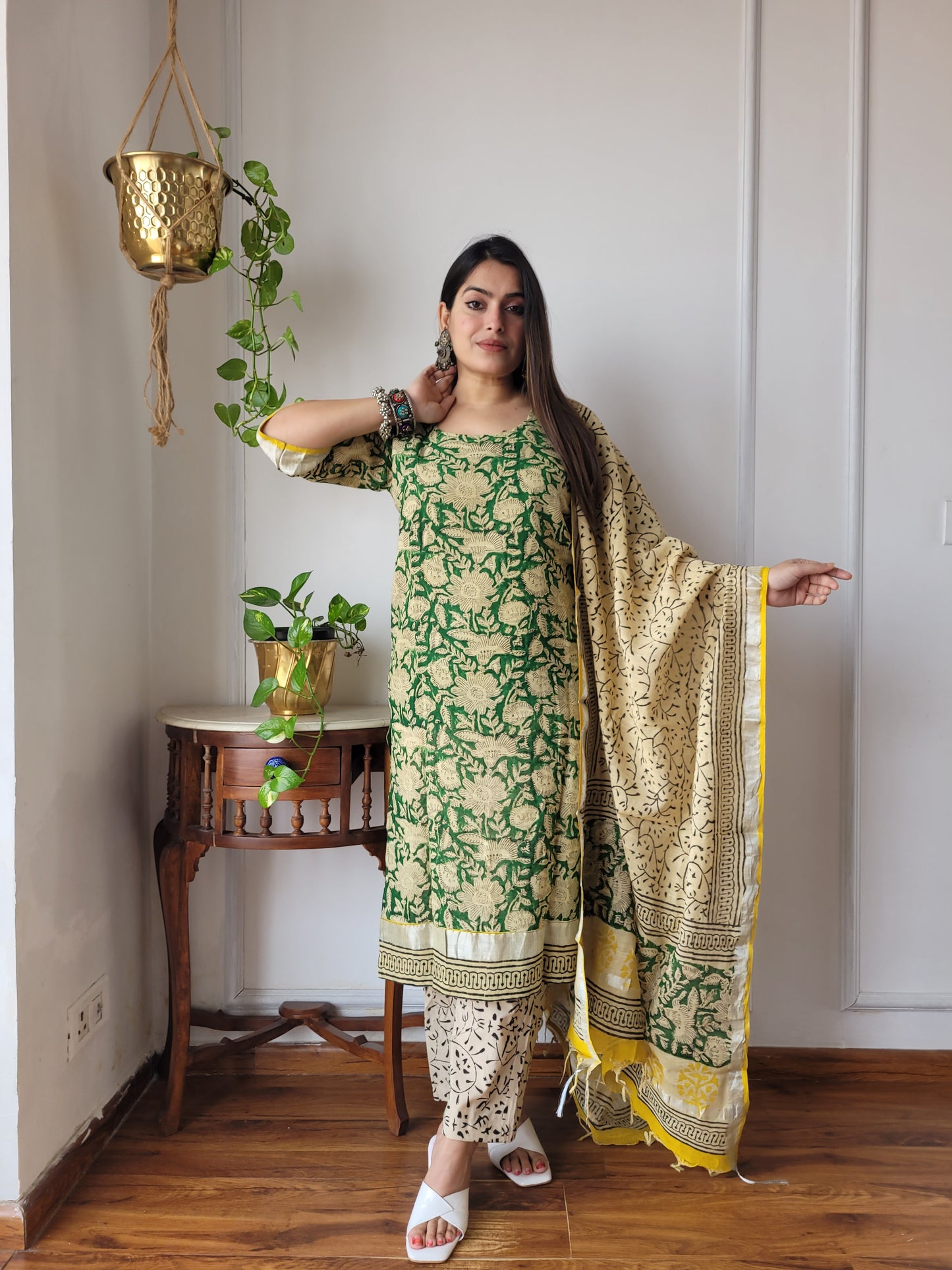 Bagru block Printed linen suit set