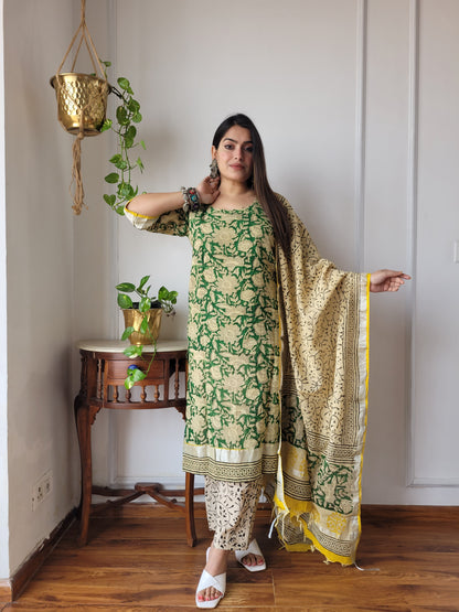 Bagru block Printed linen suit set