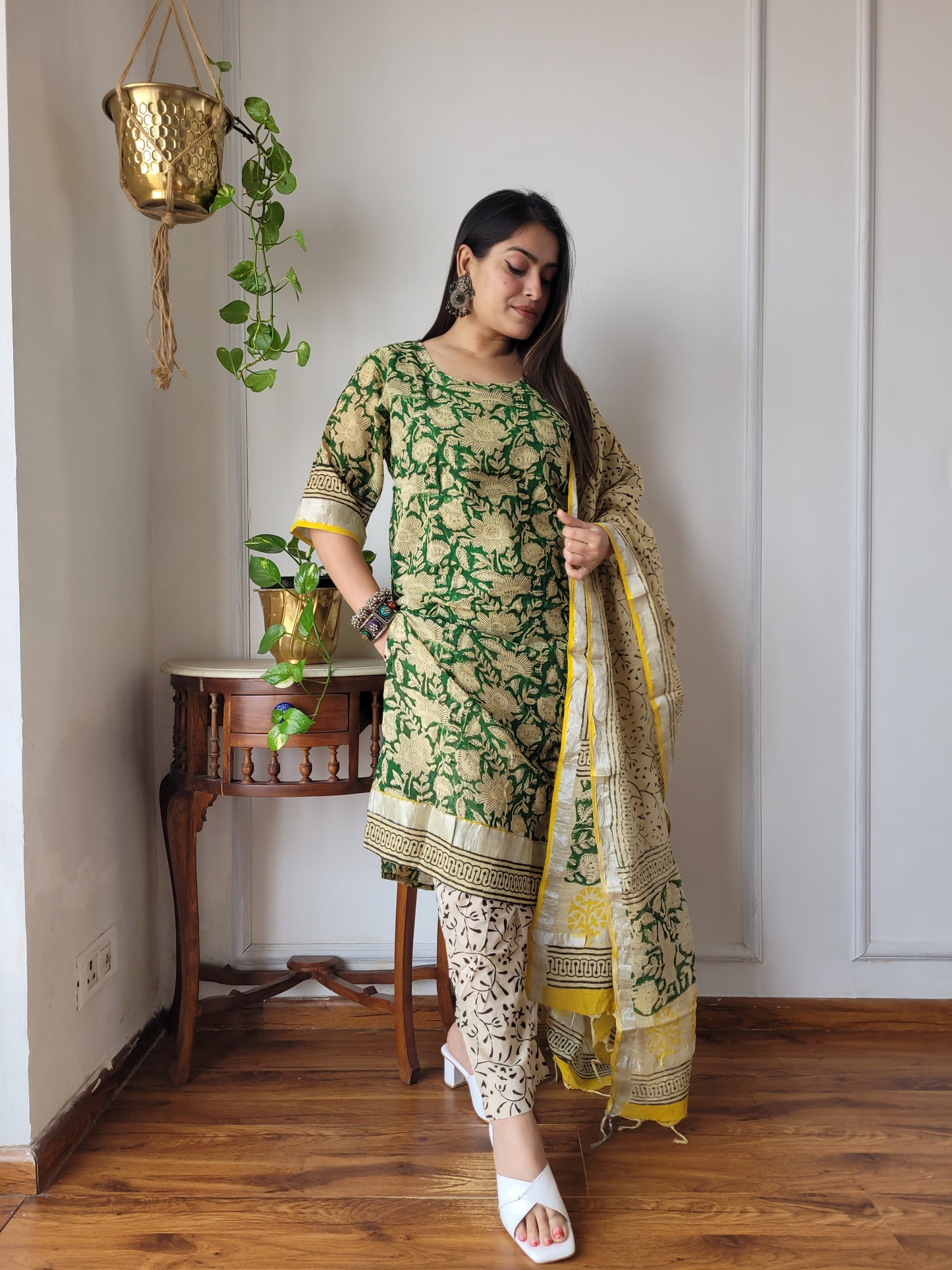 Bagru block Printed linen suit set