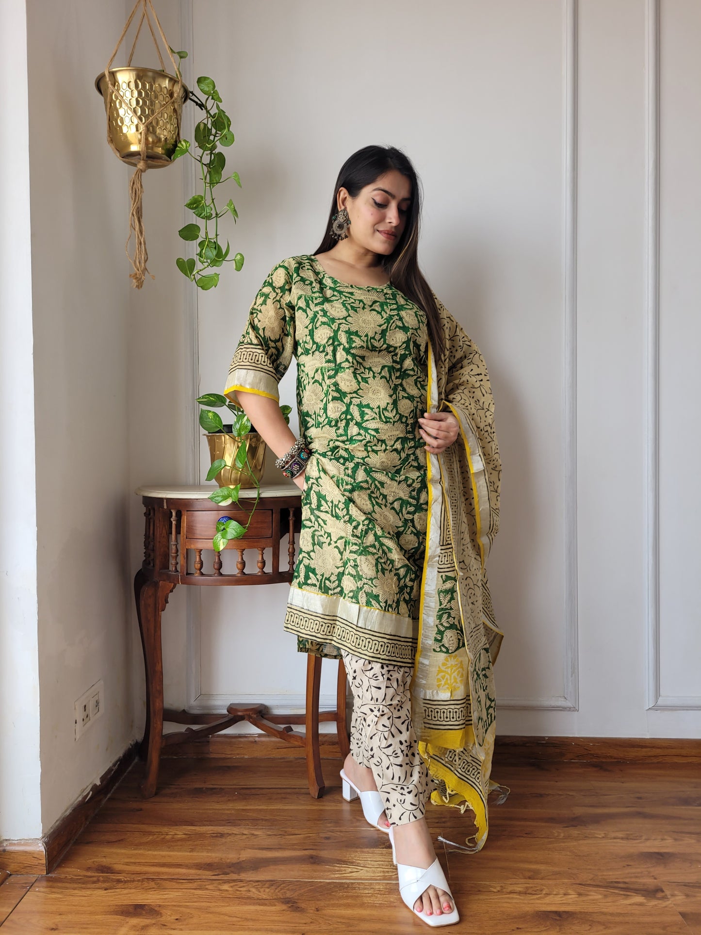 Bagru block Printed linen suit set