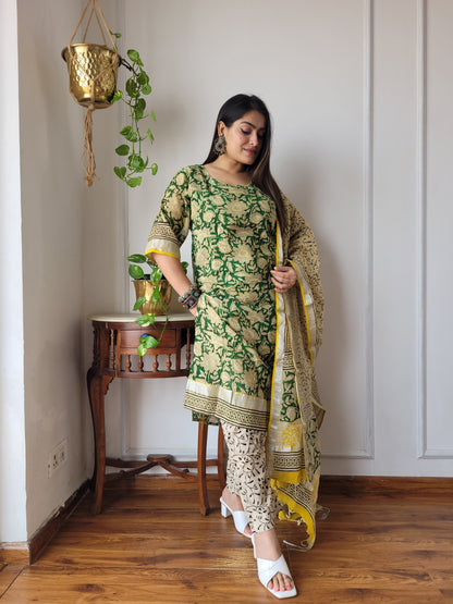 Bagru block Printed linen suit set