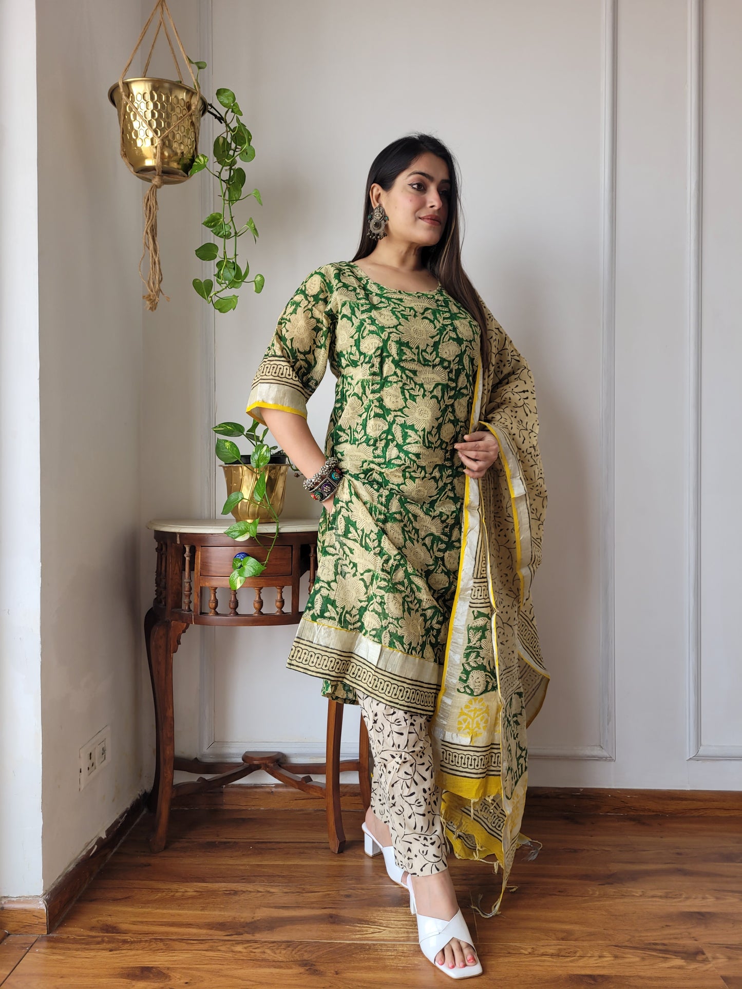 Bagru block Printed linen suit set
