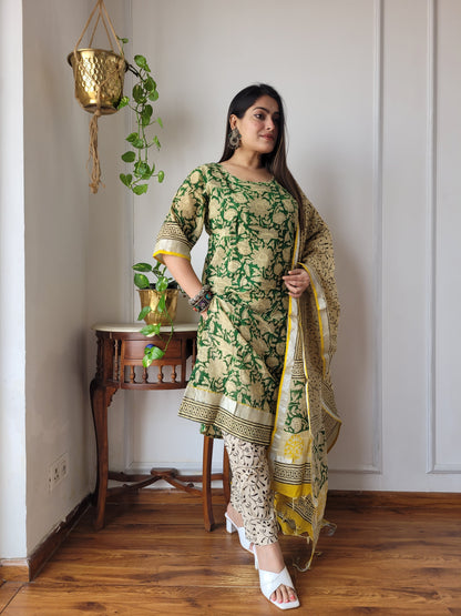 Bagru block Printed linen suit set