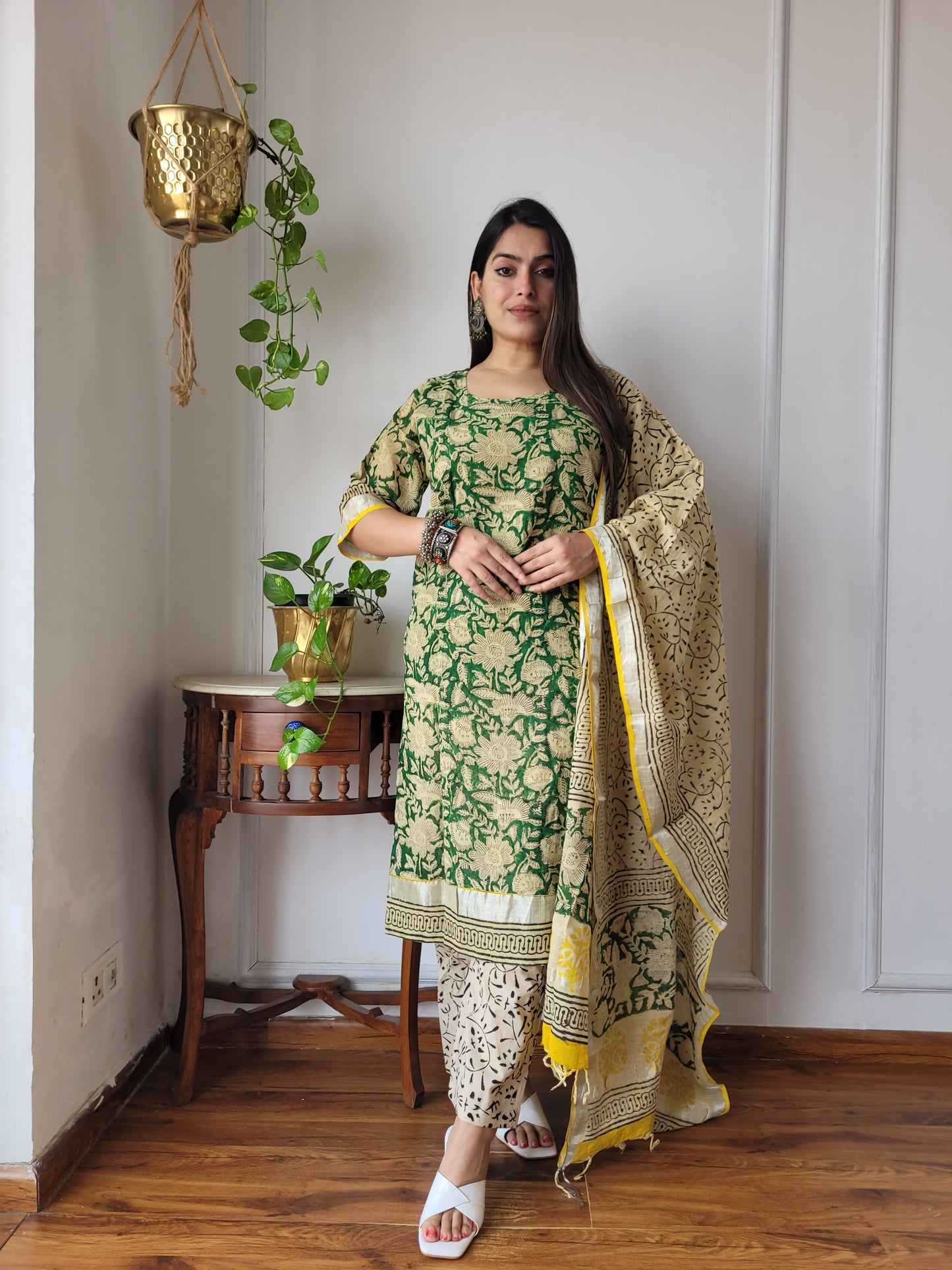 Bagru block Printed linen suit set