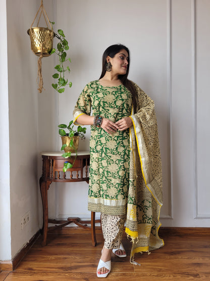 Bagru block Printed linen suit set