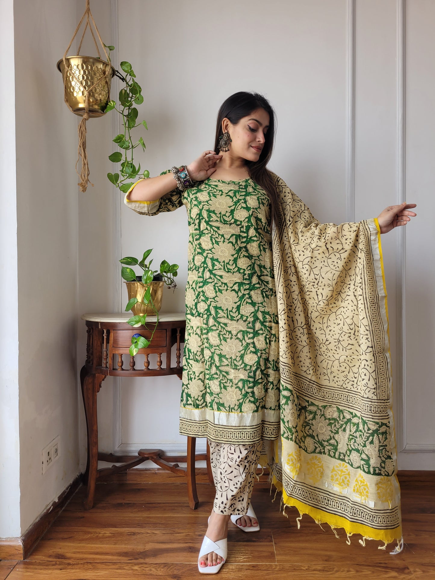 Bagru block Printed linen suit set