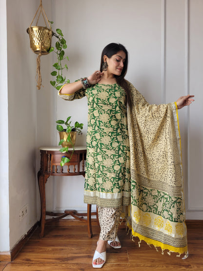 Bagru block Printed linen suit set