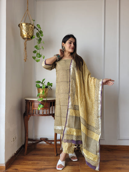 Beautiful cotton linen ready wear suit