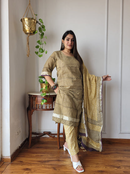 Beautiful cotton linen ready wear suit