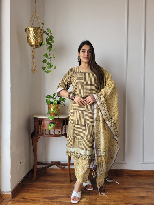 Beautiful cotton linen ready wear suit