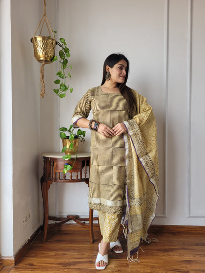 Beautiful cotton linen ready wear suit