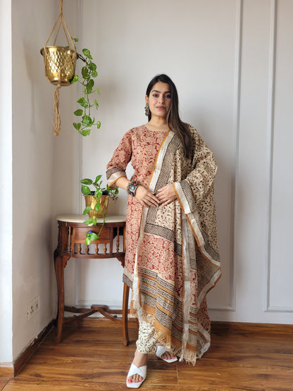 Fastival wear linen stitch suit set