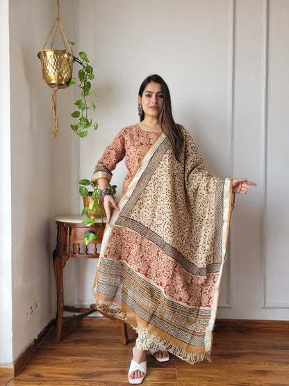 Fastival wear linen stitch suit set