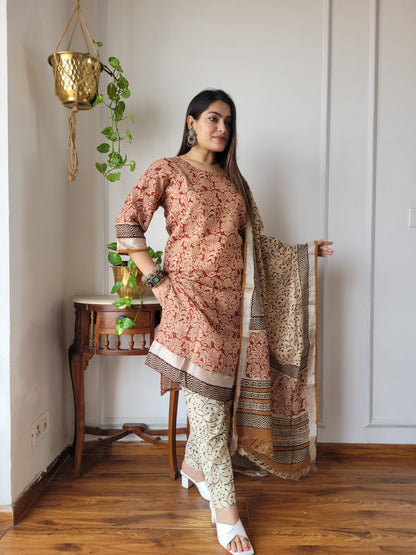 Fastival wear linen stitch suit set