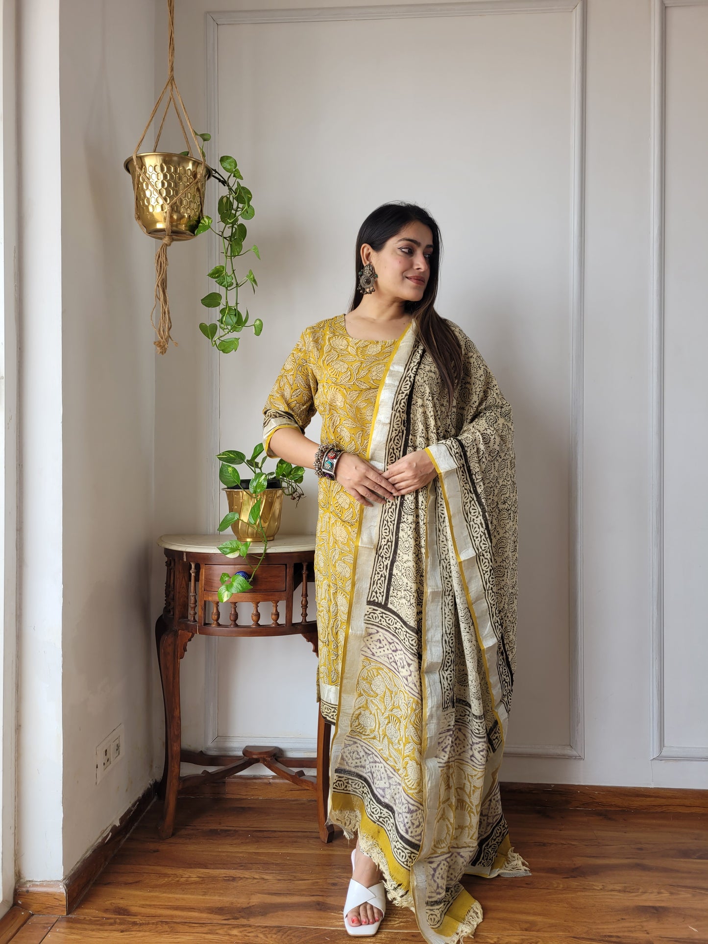Traditional Bagru Printed Lilen Suit