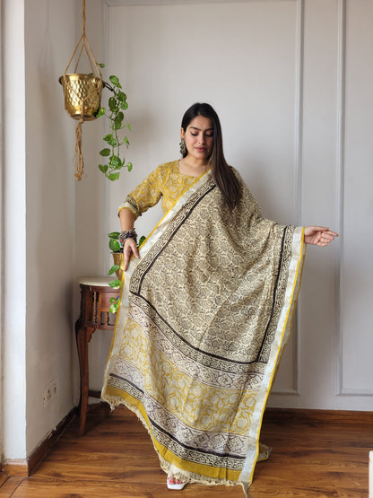 Traditional Bagru Printed Lilen Suit
