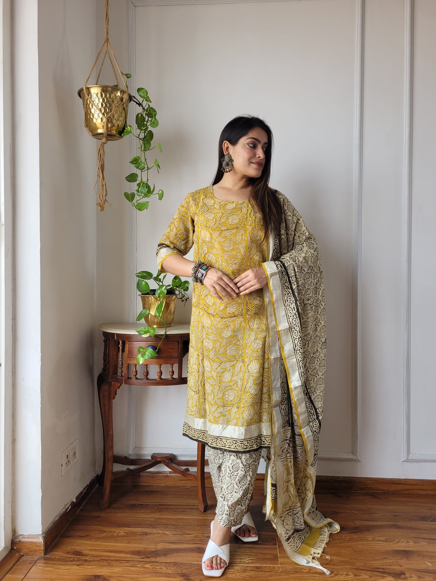 Traditional Bagru Printed Lilen Suit
