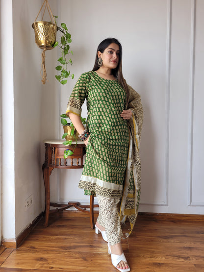 Bagru hand block printed stitch linen suit