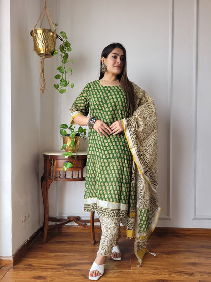 Bagru hand block printed stitch linen suit