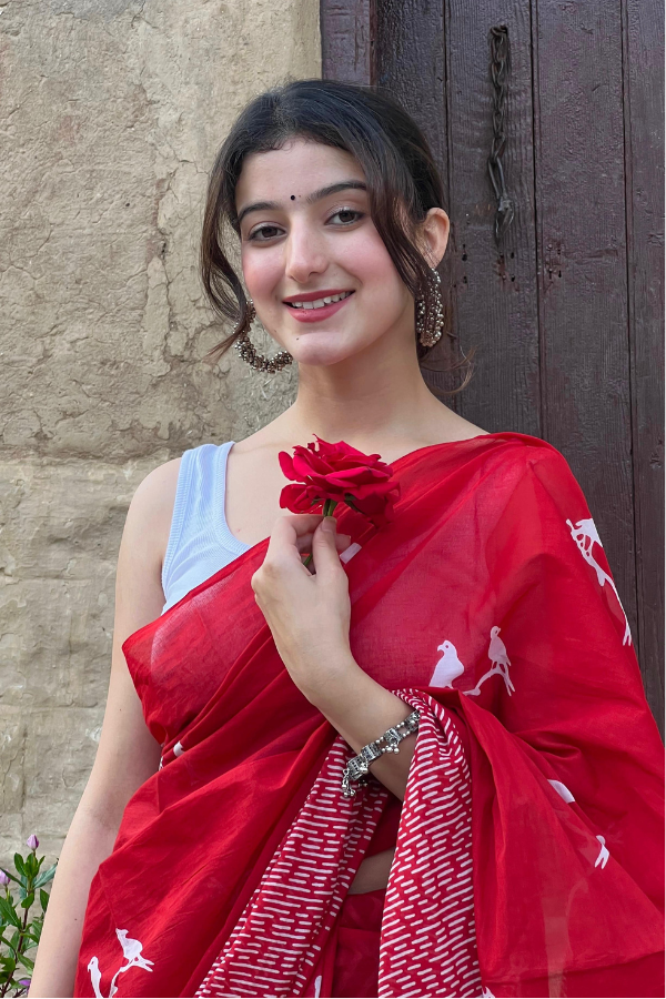 Party Wear Cotton Saree With Blouse