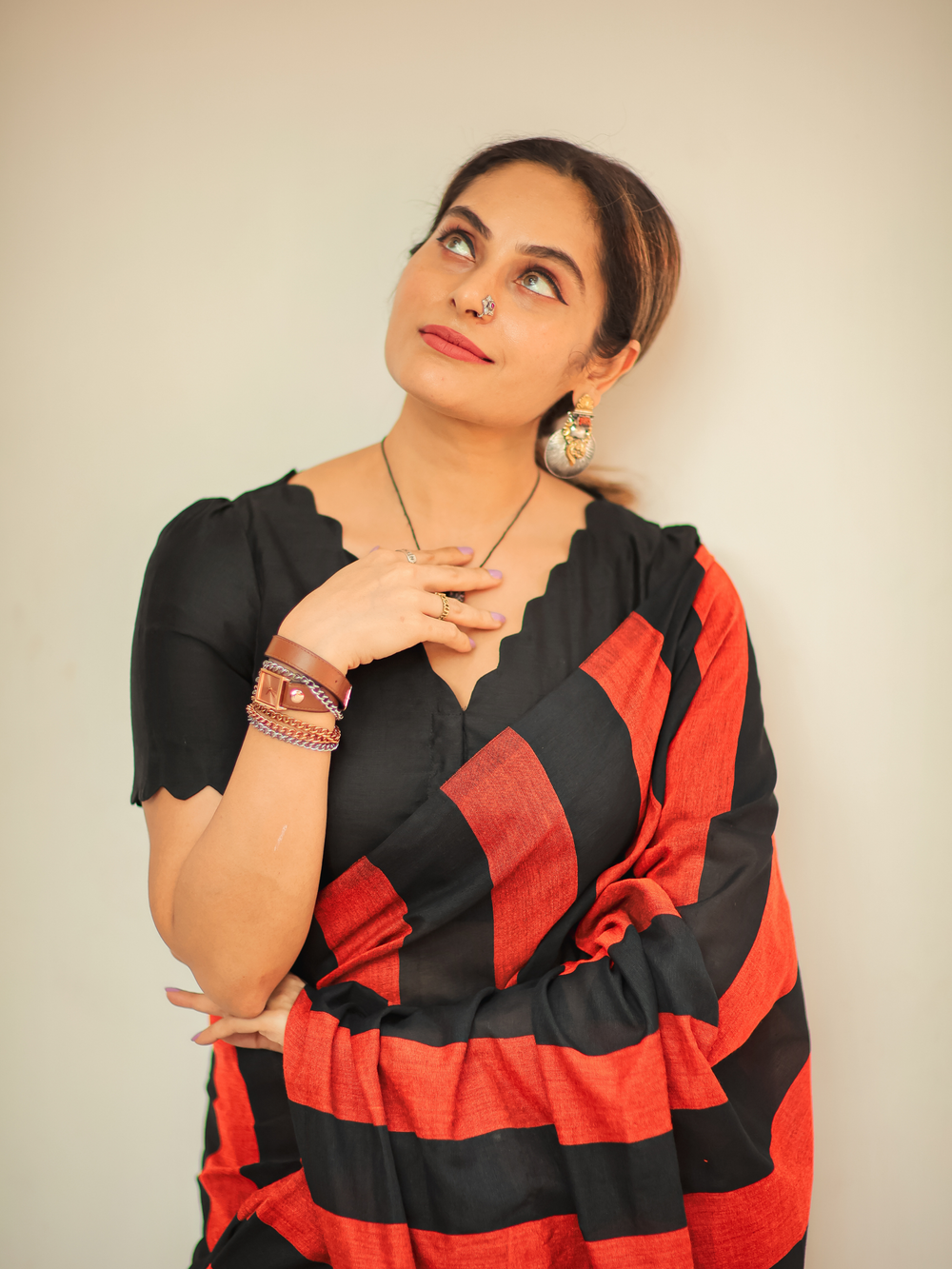 Party Wear Khadi Cotton Saree With Blouse