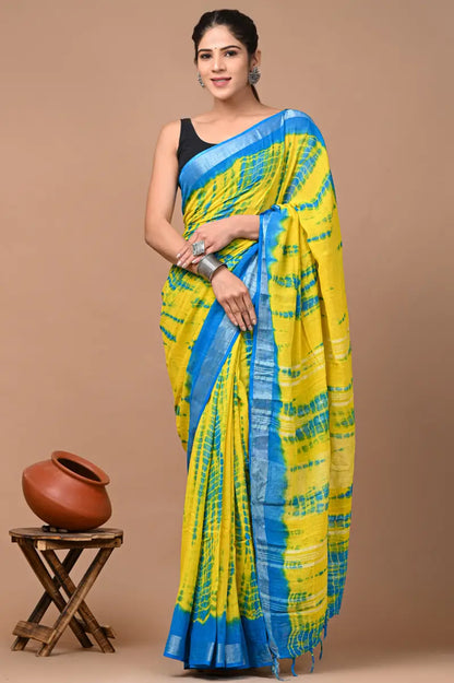 Party Wear Linen Saree With Blouse
