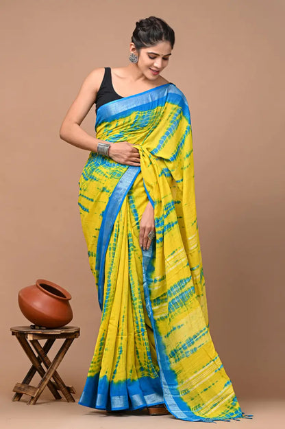 Party Wear Linen Saree With Blouse