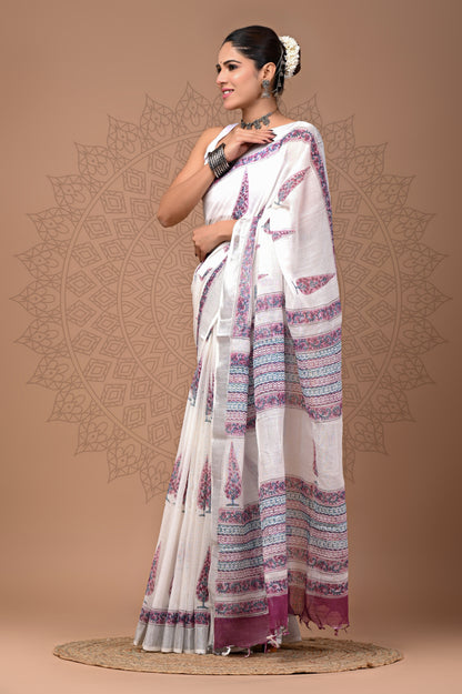 Summer Printed Lilen sarees