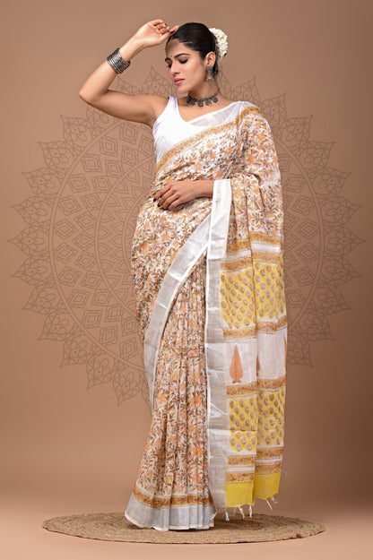 Office Wear Linen saree With Blouse