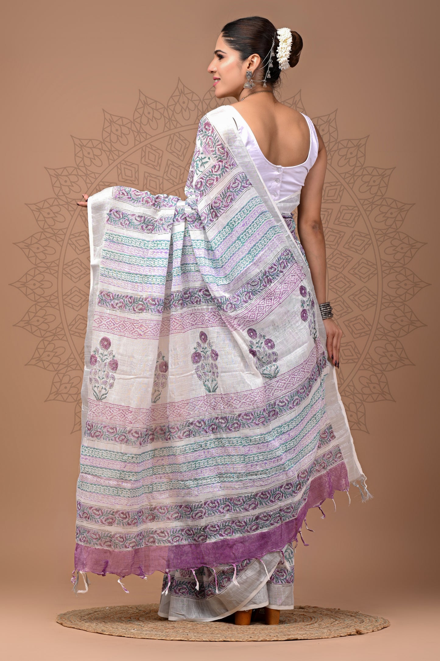 Party Wear Linen saree With Blouse