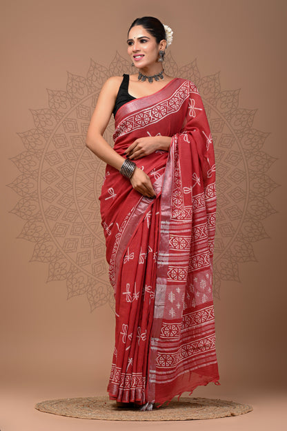 Party Wear Linen saree With Blouse