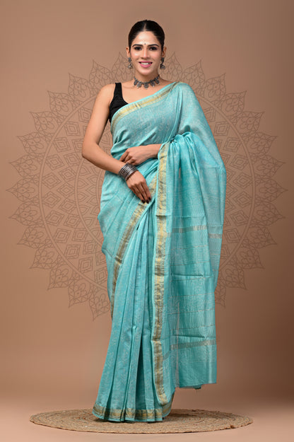 Party Wear Maheshwari Silk Saree With Blouse