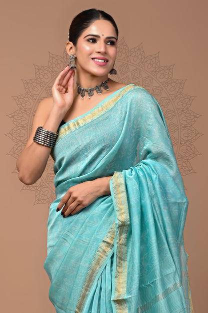 Party Wear Maheshwari Silk Saree With Blouse