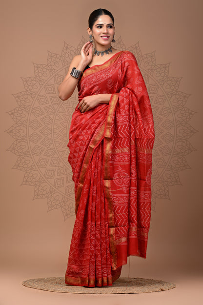 Office Wear Maheshwari Silk Saree With Blouse