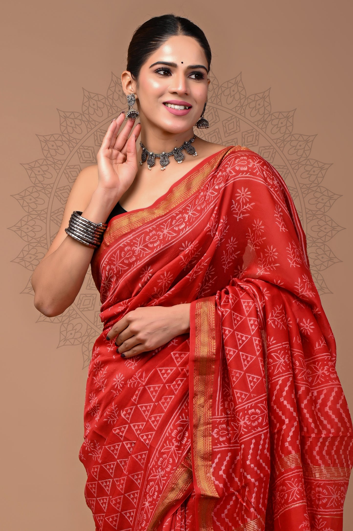 Office Wear Maheshwari Silk Saree With Blouse