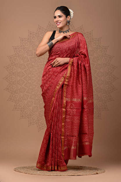 Party Wear Maheshwari Silk Saree