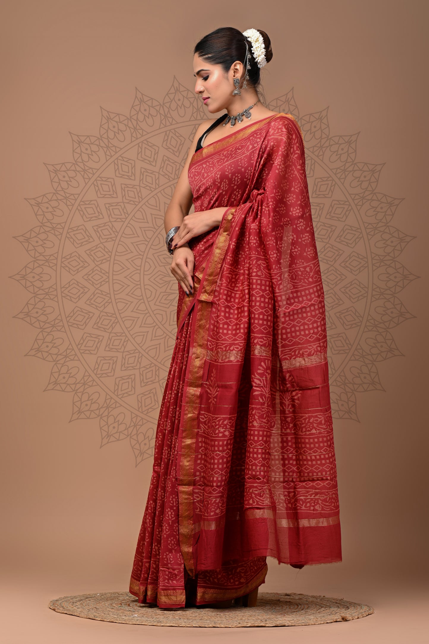 Party Wear Maheshwari Silk Saree