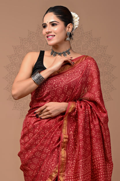 Party Wear Maheshwari Silk Saree