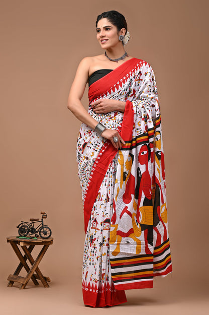 Pure Cotton Saree With Blouse