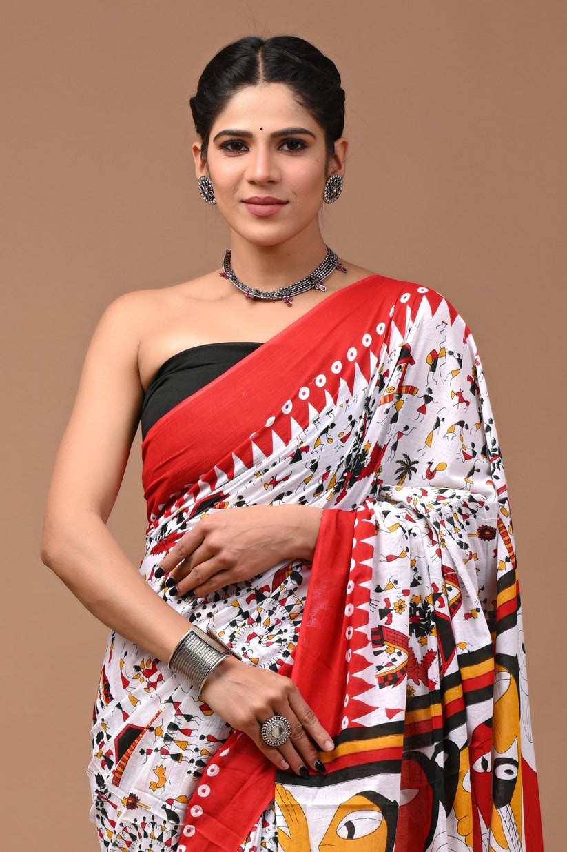 Pure Cotton Saree With Blouse