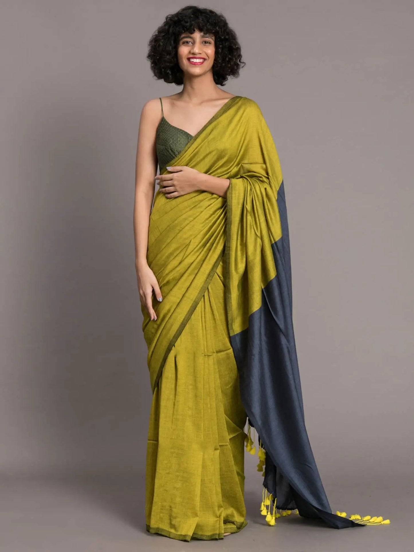 Khadi cotton saree with blouse