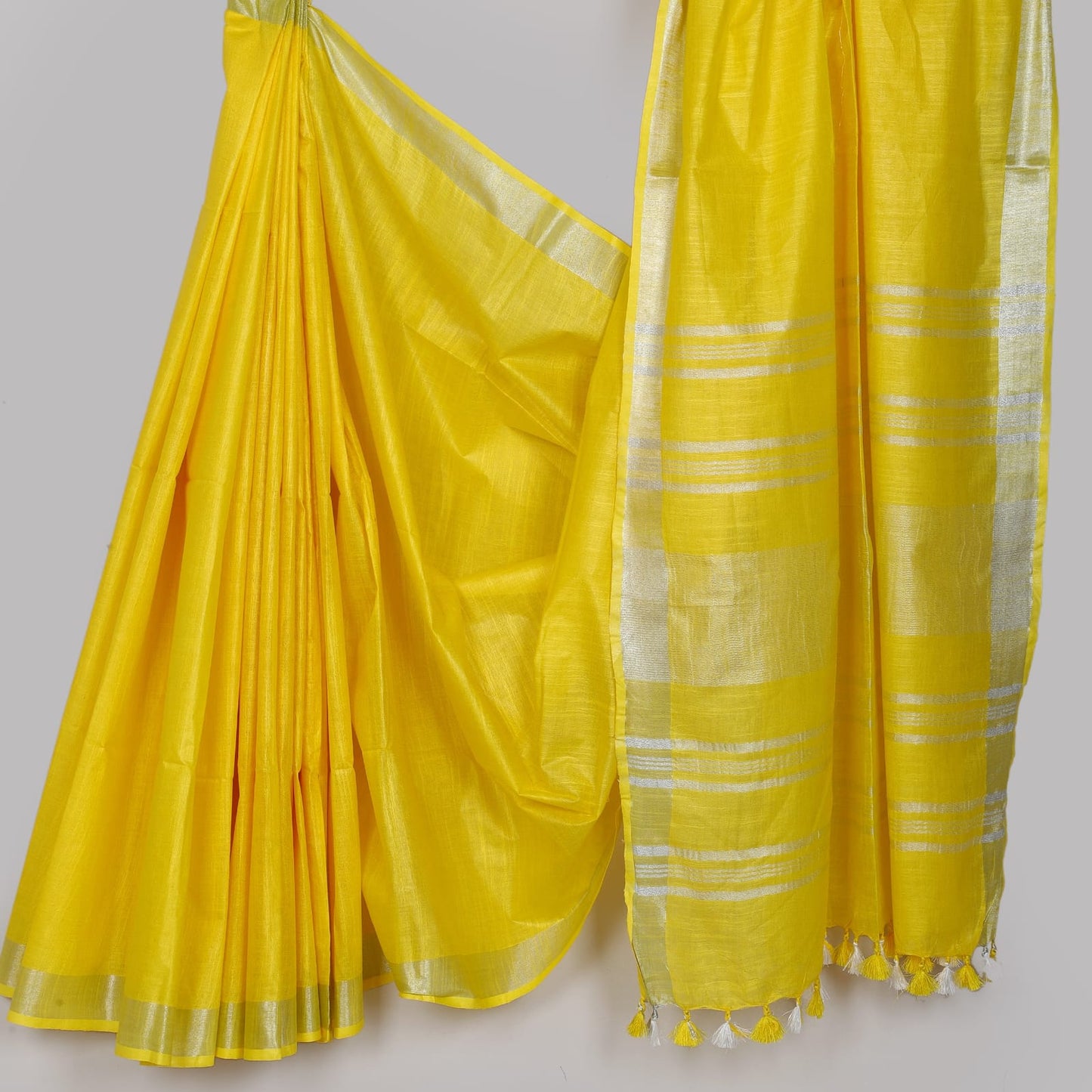 Party Wear Plain Linen Saree With Blouse Piece