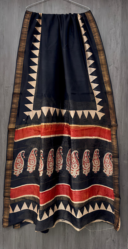 Bagru Prime Maheshwari Silk Saree with Blouse