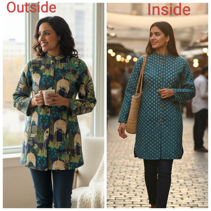 Office wear winter Long reverseble jecket