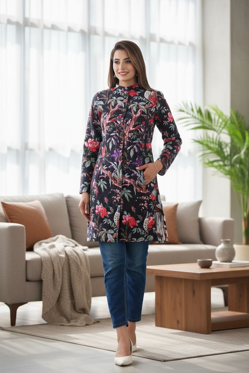 Traditional Quilted Reversible Winter Jecket