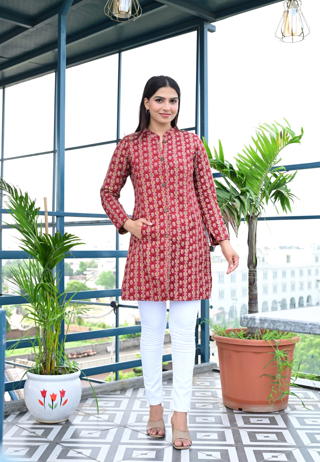 Red Love reversible Winter Jacket